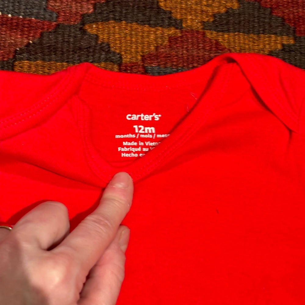 NWOT bright red Carter’s onesie